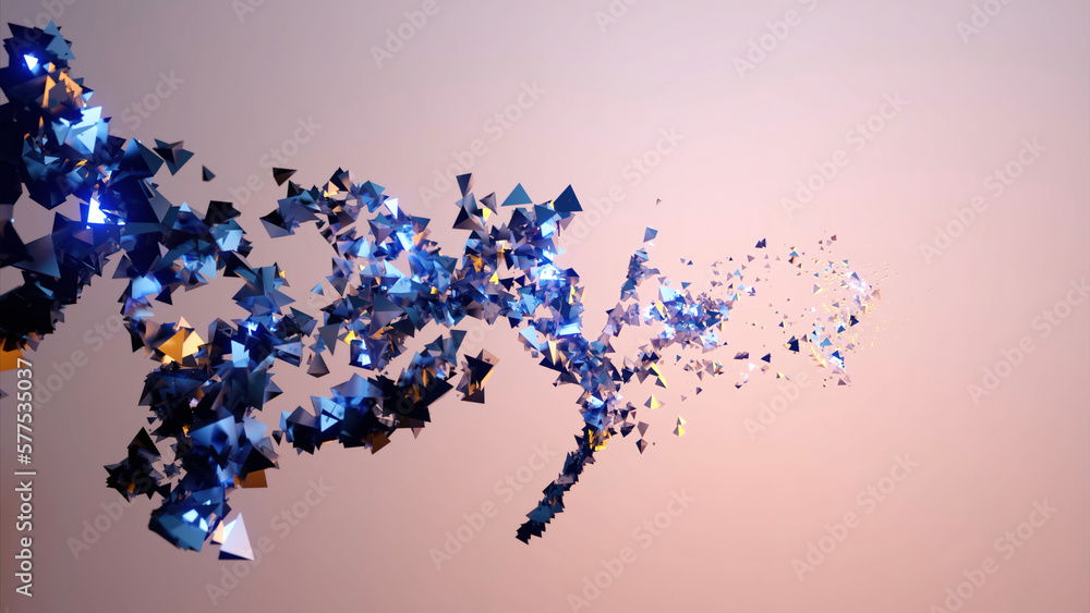 Aufkleber pink and gray background. design.light pieces of glass in animation that flutter as if in the wind.