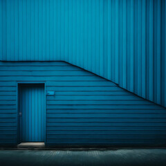 blue wall with blue door created with ai