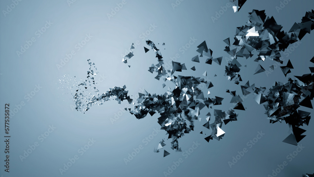Aufkleber pink and gray background. design.light pieces of glass in animation that flutter as if in the wind.