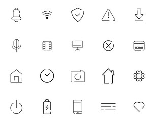 Mobile apps and security icon set