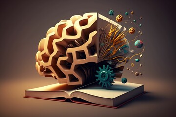brain with books generative AI