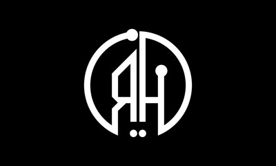 initial RH logo design template