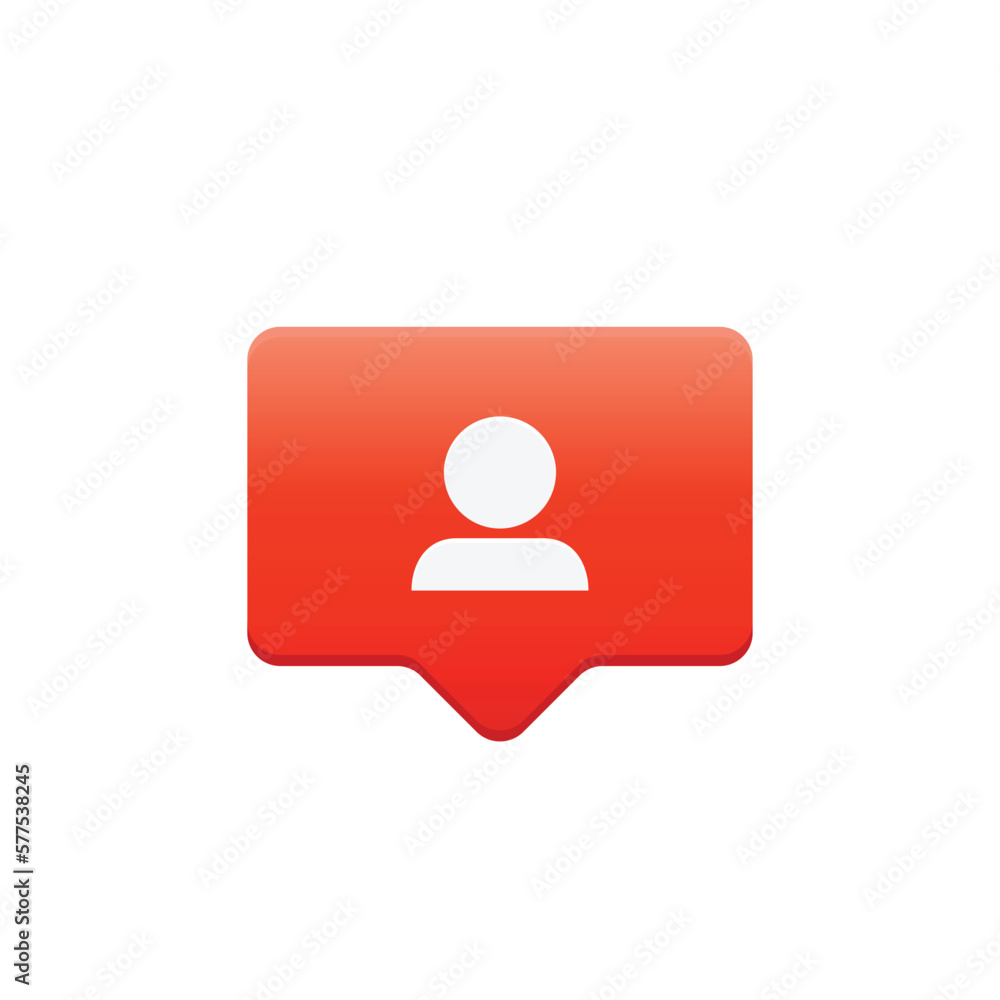 Poster new follower or friend request notification icon for social networks. user interface design. vector 