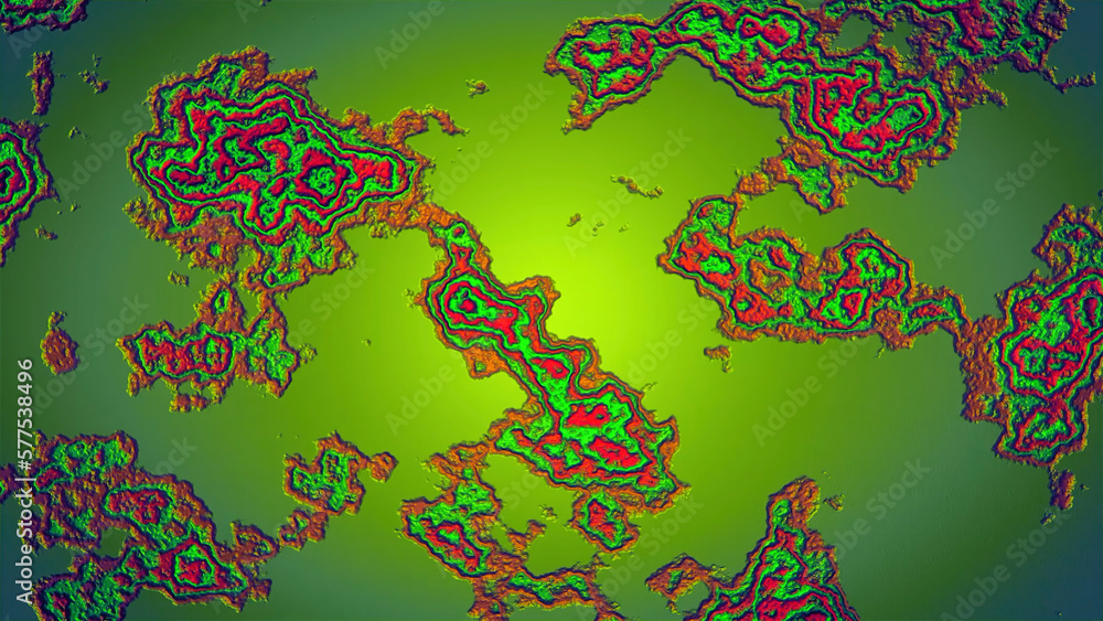 Aufkleber red and green background. motion. neon blots in abstraction that twitch in different directions.