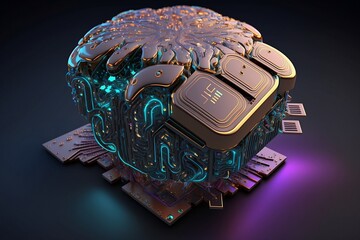 Cybernetic brain artificial intelligence, chips, generative, AI