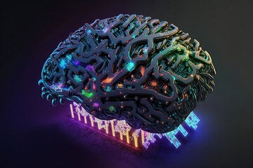 Cyber brain, cybersecurity concept, generative, AI