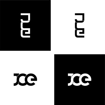 jce typography letter monogram logo design set