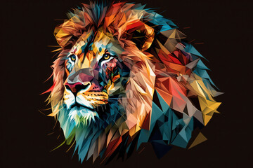 Beautiful lion (AI Generated) - obrazy, fototapety, plakaty