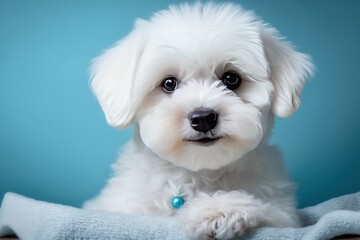 portrait of a white dog