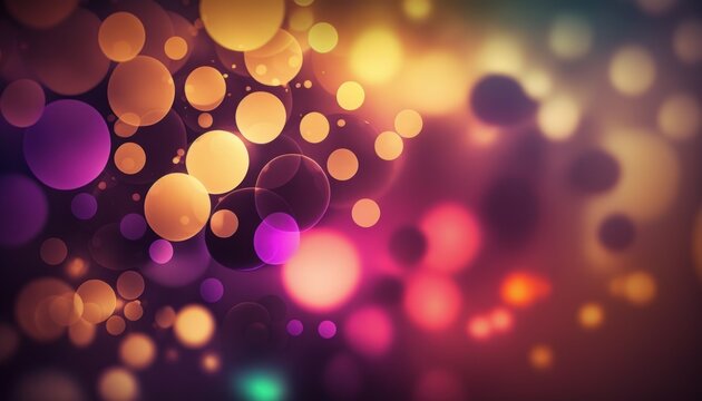 Abstract colorful bokeh glamour background. Holiday concept celebration. Generative AI