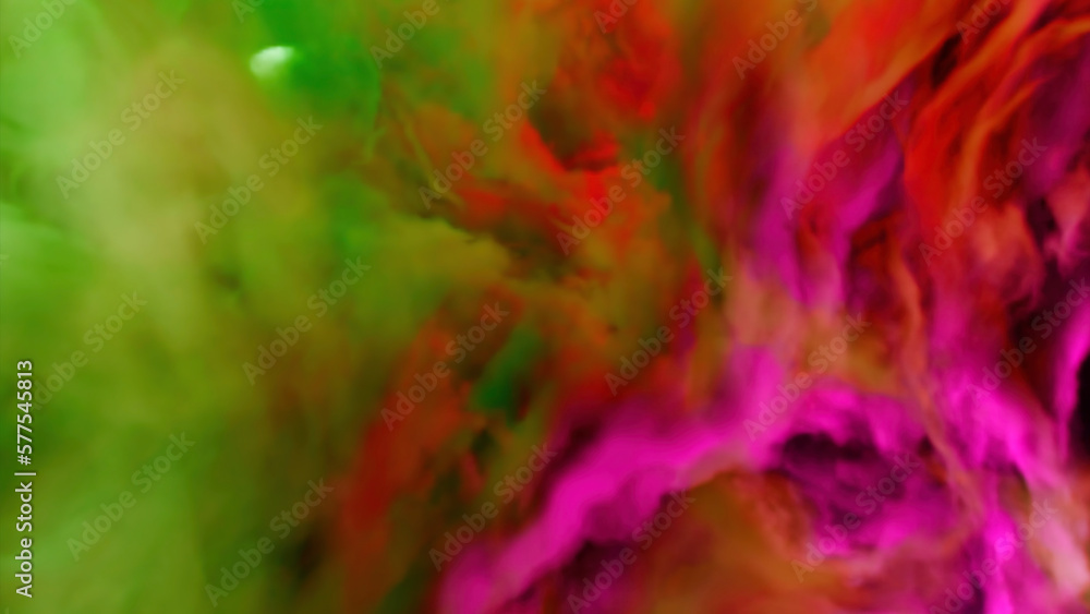 Poster colorful bright dust. design.a light background in animation on which bright multicolored particles 