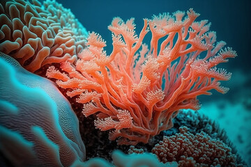Fototapeta na wymiar corais no fundo do mar 