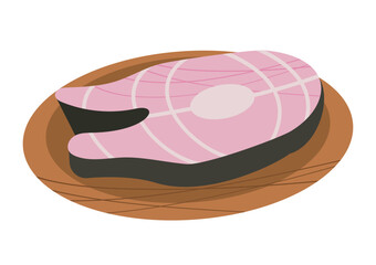 salmon steak in dish