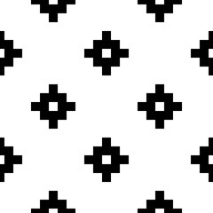 Obraz premium Seamless pattern with Inca crosses ornament. Ethnic embroidery background. Tribal wallpaper. Ethnical folk image. Tribe motif. Ancient mosaic. Digital paper for web design, textile print. Vector art.