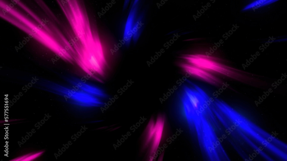 Aufkleber space interstellar wormhole background. motion. flying through the outer space wormhole on a black u
