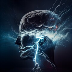 Lightning inside head, generative ai