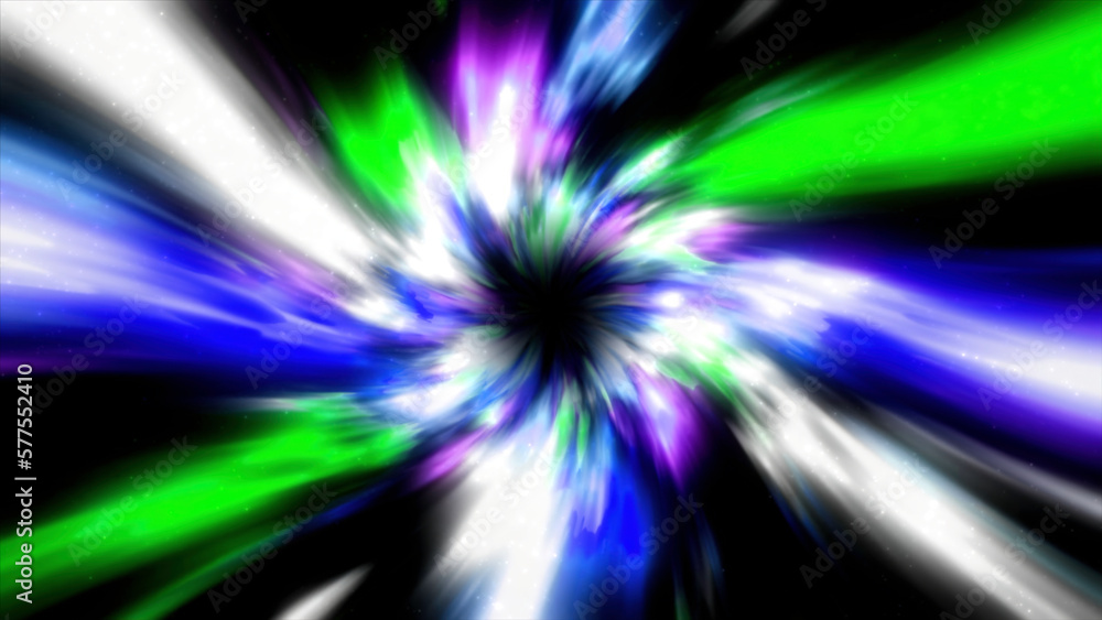 Poster abstract hyperspace speed up multicolored tunnel with hypnotic effect. motion. futuristic sci fi vir