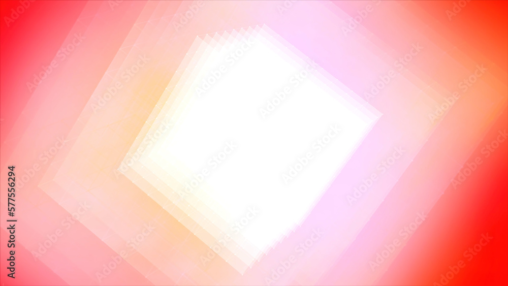 Poster abstract colorful dream like square tunnel. motion. moving through rectangular shaped corridor.