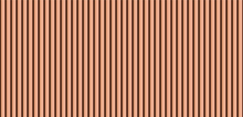 Brown wood panel repeat texture. Realistic vector timber dark striped wall background. Bamboo textured planks banner. Parquet board surface. Oak floor tile. Metal line shape fence - obrazy, fototapety, plakaty