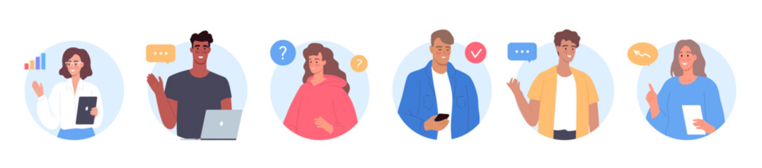 Different office workers people characters design vector illustration	