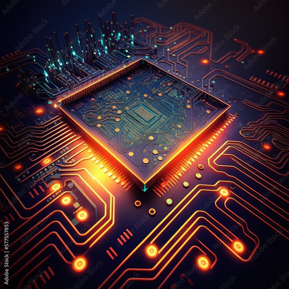 Poster futuristic server/abstract background circuit board futuristic server. can be used as digital dynami