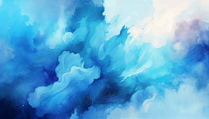 Fototapeta na wymiar Beautiful elegant blue watercolor texture background, Generative AI