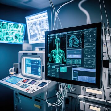 Innovative technology in a modern hospital operating room ,  generate ai