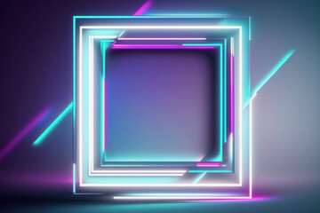 Neon Frame background, vaporwave style