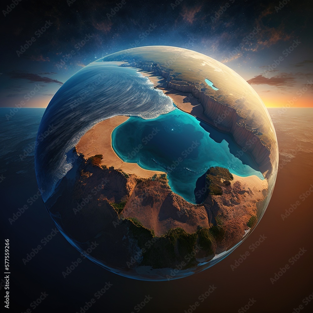 Poster planet earth with continents, consisting of elements. the technological background can be used to de