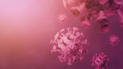Fototapeta premium Coronavirus pandemic, background - conceptual image of coronavirus disease 2019 (COVID-19), closeup with space for text