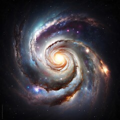 spiral galaxy in space background, generative ai