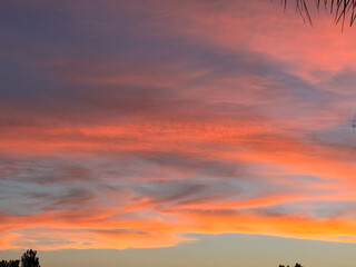 Epic and colorful sunset over the sea