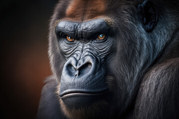 Obraz premium portrait of a gorilla. Generative AI