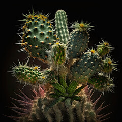 Night Cactus - AI Generated
