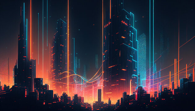 Cidade Futurista Generative AI