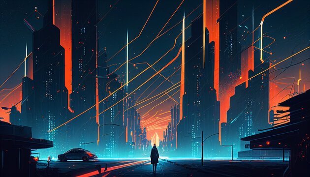 Cidade Futurista Generative AI