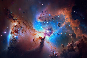 the nebula in space. Generative AI