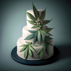 Marijuana Wedding Cake - AI Generated
