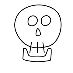 cute skull line icon