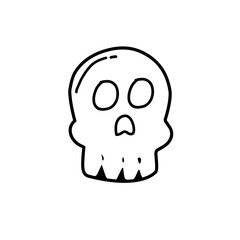 cute skull line icon