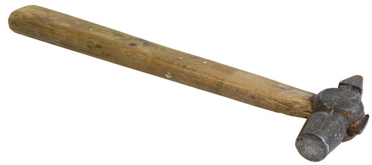 used small hammer. isolated on a transparent background