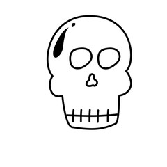 cute skull line icon
