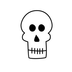 cute skull line icon