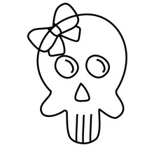 cute skull line icon