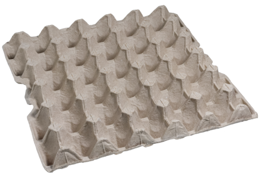 empty paper egg tray. isolated on a transparent background