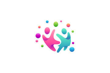 cheerful kid logo with fun colorful design