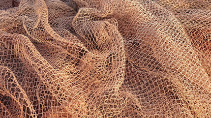 Fishing nets for catching fish in the sea and ocean. Fish nets vector. Fishing nets on a ship. Texture of fishing nets. 