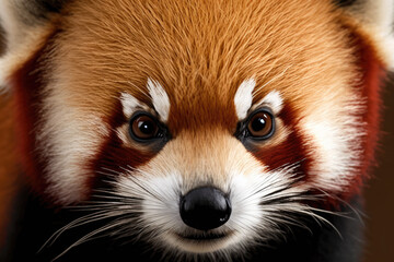 Obraz premium close-up of a red panda (Ailurus). Generative AI