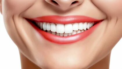 Naklejka premium Woman beauty smile white teeth. Stomatology concept. Generative AI