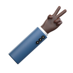 Peaceful hand gesture 3d illustration